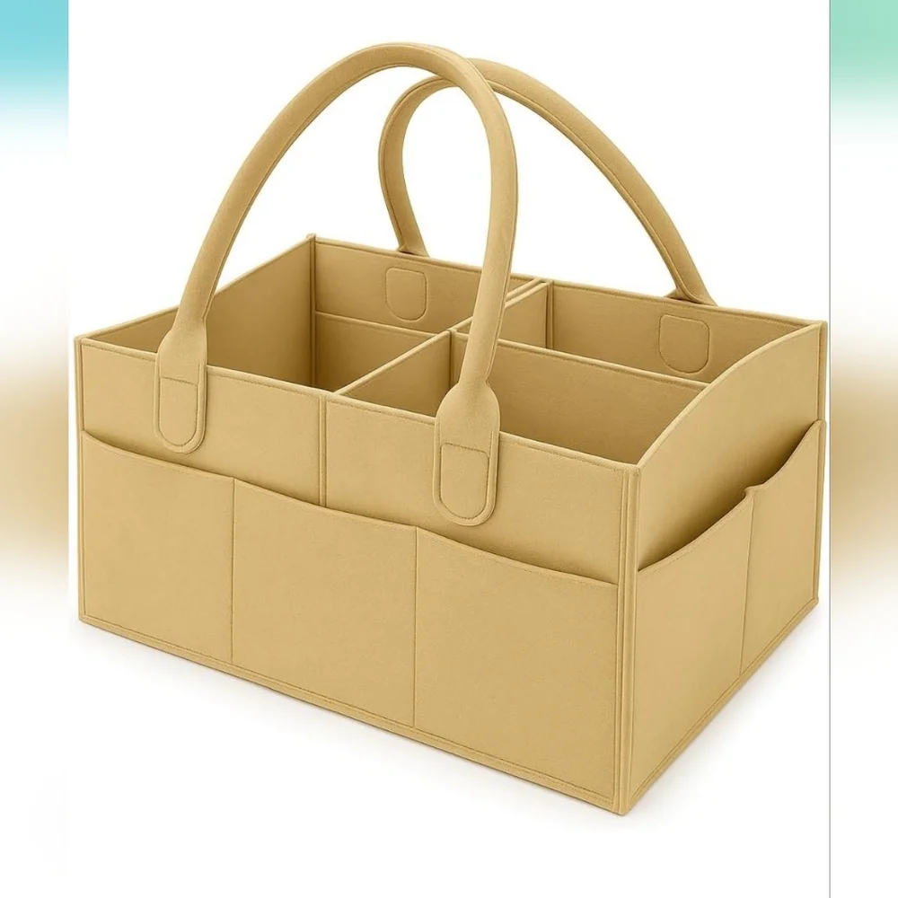 MARGOO StoreBaby Diaper Caddy Organizer – Portable Felt Nursery Storage Bin wi